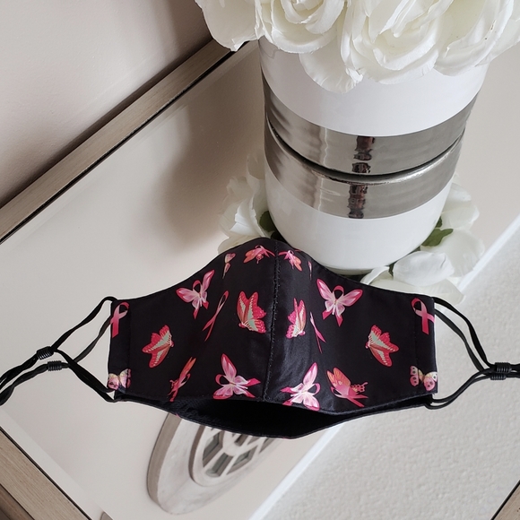 Designer Pink Ribbon Face Mask 🎀 - Picture 2 of 3